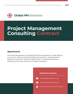 premium  Template: Project Management Consulting Contract Template