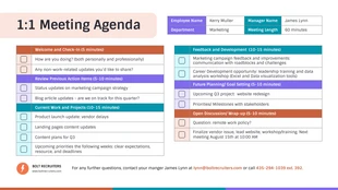 Free interactive Template: One-on-One Meeting Agenda Presentation