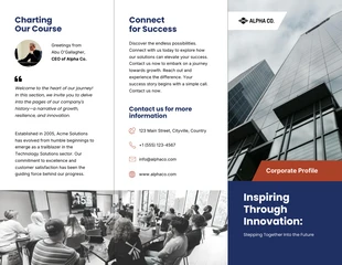 Free  Template: Corporate Profile Tri-fold Brochure Template