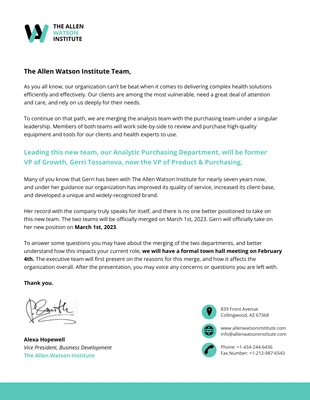 Free  Template: Corporate Healthcare Announcement Letterhead