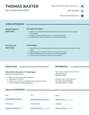 premium  Template: Light Blue Simple Professional Resume Format Template