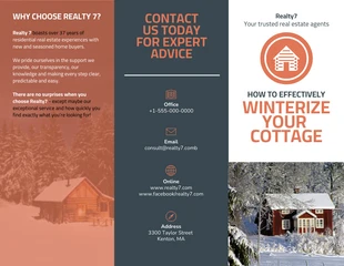 premium  Template: Orange Real Estate Home Informational Tri Fold Brochure Template