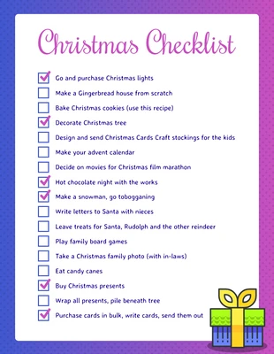 Free  Template: Christmas Checklist Infographic Template