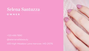 Pink Modern Photo Beauty Nails Business Card - Page 2