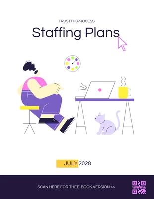 Free  Template: Purple Flat Illustration Staffing Plan Template