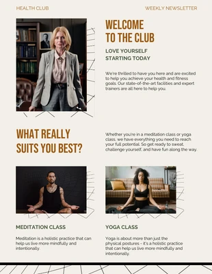 Free  Template: Beige Welcome To The Club Newsletter Template