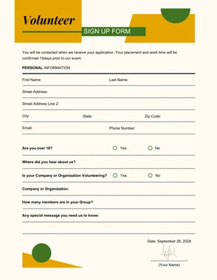 premium  Template: Community Service Form Template