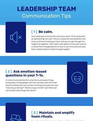 Free  Template: Leadership Team Communication List Infographic Template