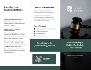 Free interactive Template: Black Green Legal Tri-fold Brochure Template