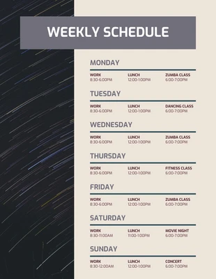 premium  Template: Minimalist Weekly Schedule