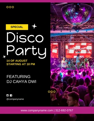 Free  Template: Special Disco Party Flyer Template