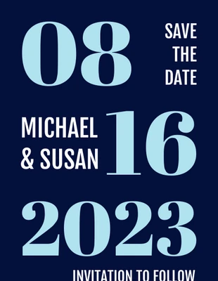 premium  Template: Large Type Save The Date Invitation