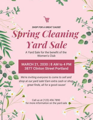 Free  Template: Baby Pink Aesthetic Yard Cleaning Flyer Template