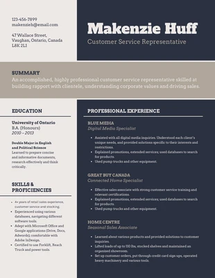 premium  Template: Simple Customer Service CV Resume Template