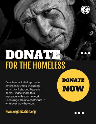 Free  Template: Donate For The Homeless Flyer Template