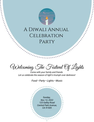 Free  Template: Invitation Card For Diwali Party