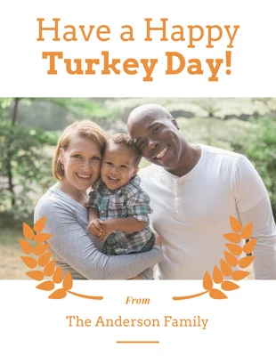 Free  Template: Simple Photo Thanksgiving Card