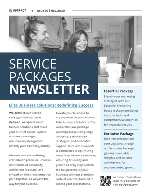 business  Template: Service Packages Newsletter Template