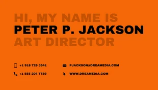 premium  Template: Orange Dark Media Business Card