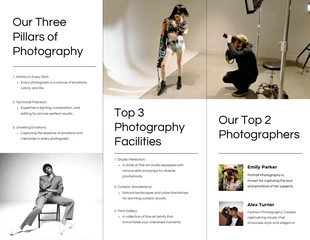 Minimalist Clean White and Black Photography Tri-fold Brochure - Page 2