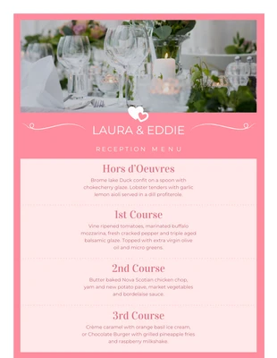 Free  Template: Classy Wedding Caterer Menu