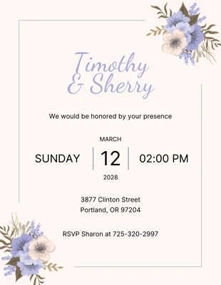 Free  Template: Cream Purple Engagement Party Invitation