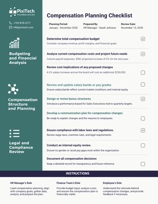 business interactive Template: Compensation Planning Checklist