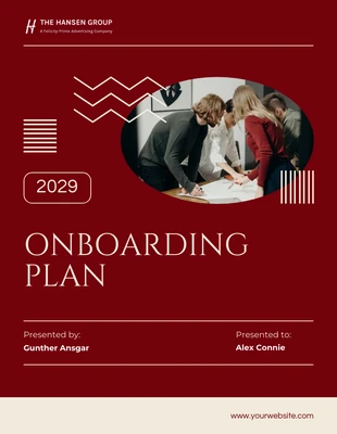 Free  Template: Red Cream Onboarding Plan Template