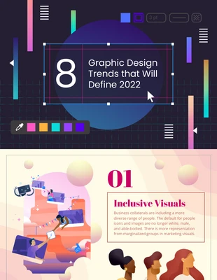 Free  Template: Vibrant Graphic Design Trends 2022 Infographic Template