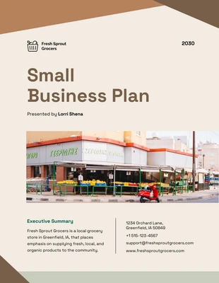 Free  Template: Beige Brown Small Business Plan Template