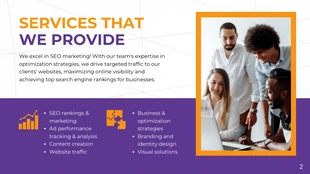 Purple Orange And White Modern Geometry Business Professional Presentation - Page 2