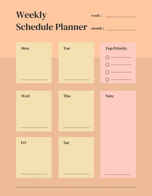 Free  Template: Weekly Schedule Planner Template