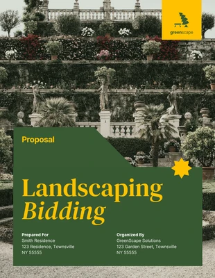 Free  Template: Landscaping Bidding Proposal Template