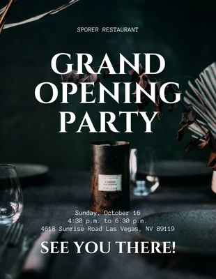 Free  Template: Photo Background Restaurant Grand Opening Flyer Template