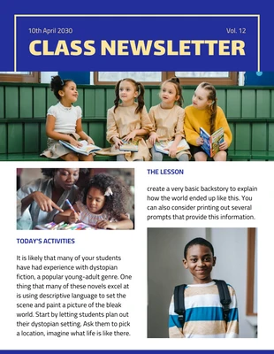 Free  Template: Minimalist School Class Newsletter Template