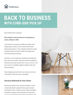 Free  Template: Home Store Reopening Email Newsletter Template