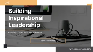 Free  Template: Greyscale Leadership Presentation Template