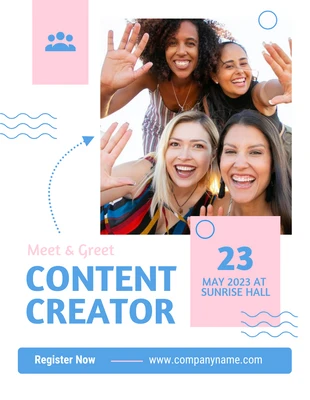 Free  Template: Meet and Greet Content Creator Flyer Template