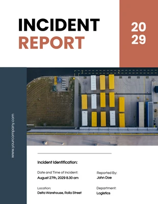 Free  Template: White Blue Incident Report Template