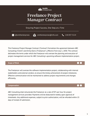 Free  Template: Freelance Project Manager Contract Template