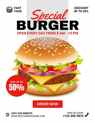 Free  Template: Special Burger Flyer Template