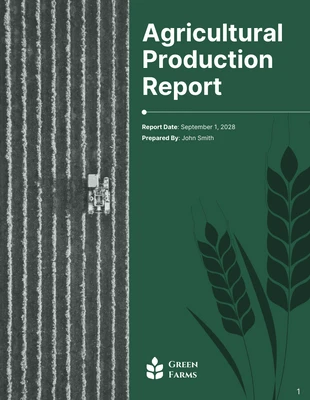 Free  Template: Emerald Green Production Report Template