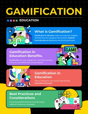 Free  Template: Gamification Education Infographic Template