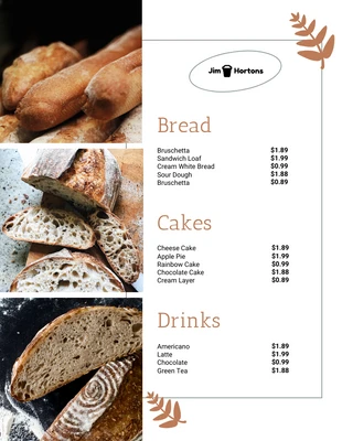 premium  Template: White Bakery Menu