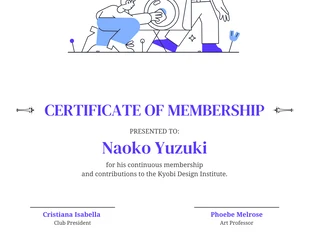 Free  Template: White Clean Class Design institute Membership Certificate Template