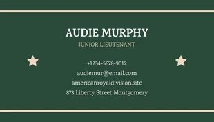 Dark Green Simple Professional Military Business Card - Page 2