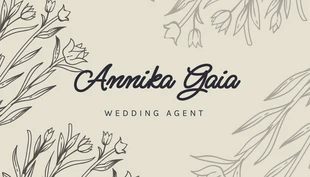 Free  Template: Beige Vintage Floral Aesthetic Wedding Agent Business Card