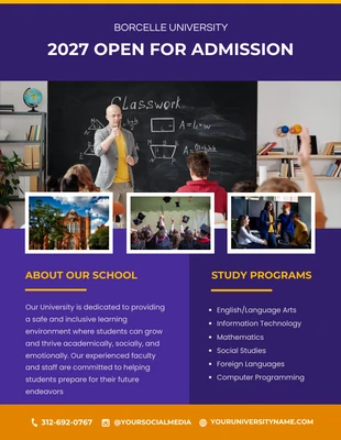 Free  Template: School Admission Open Flyer Template