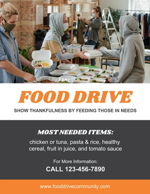 Free  Template: Photo Food Drive Flyer Template