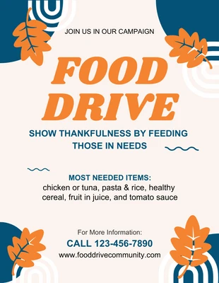 Free  Template: Food Drive Campaign Flyer Template